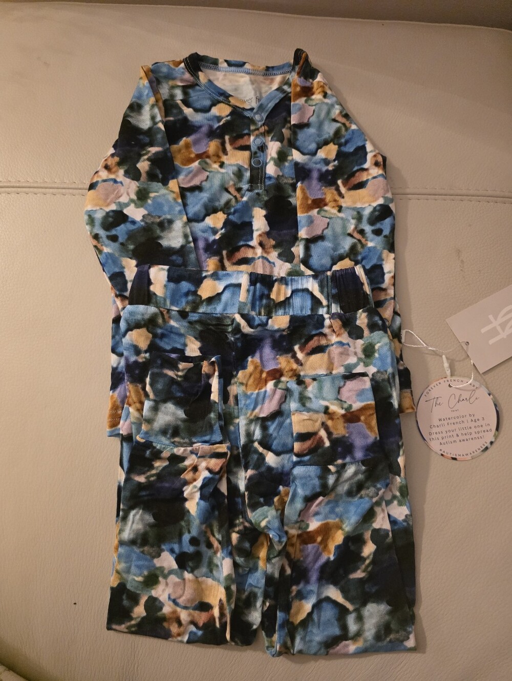 NWT Forever Frenxh Baby The Charli Print 2 Pc Set